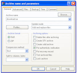 WInRAR RAR ZIP filkomprimering
